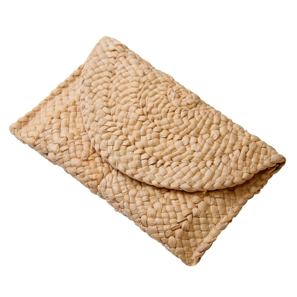 Straw Clutch Purses for Women Summer Beach Bags Envelope Woven Clutch Handbags | Amazon (US)