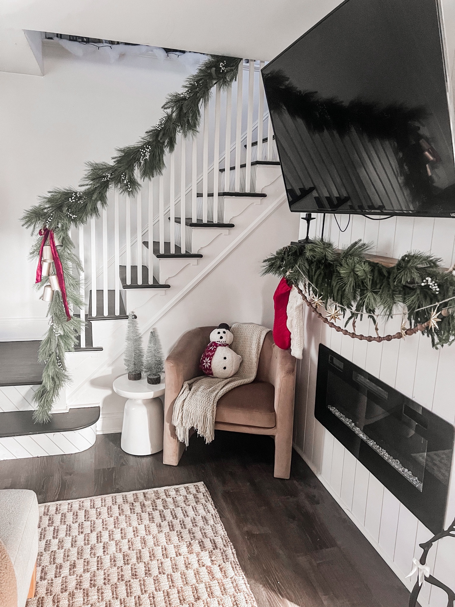 Mantle, holiday mantle decor, garland, snowman, fireplace, trees

#LTKU #LTKHoliday #LTKSeasonal