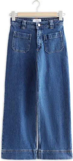& Other Stories High Waist Crop Wide Leg Patch Pocket Jeans | Nordstrom | Nordstrom