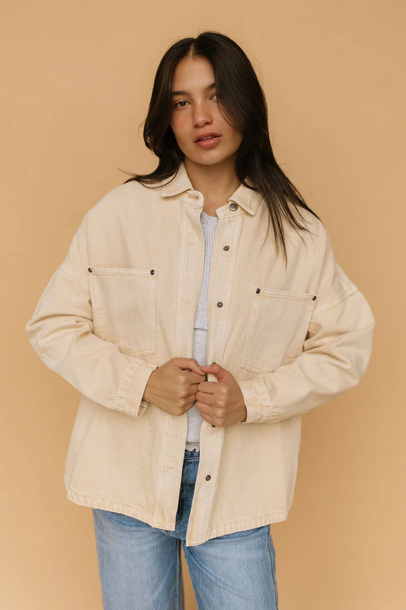 Romy Denim Jacket in Tan | Henly
