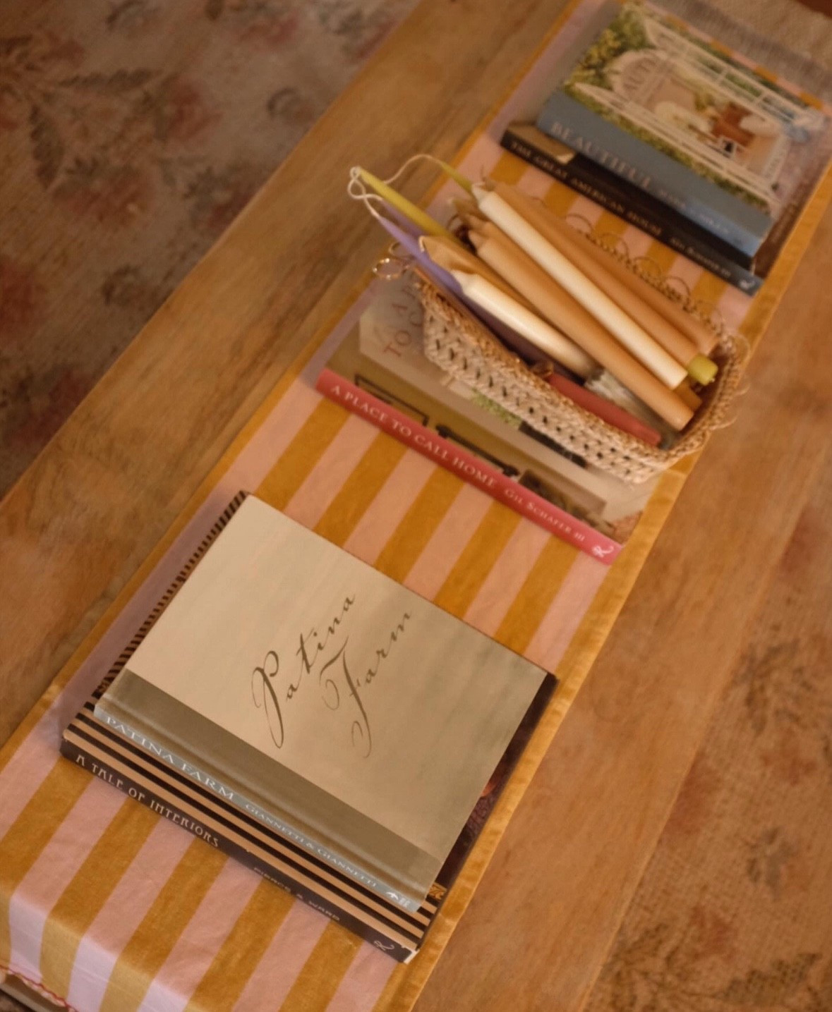 Cheery table runner and favorite design coffee table books!

#LTKOver40 #LTKdayinmylife #LTKHome