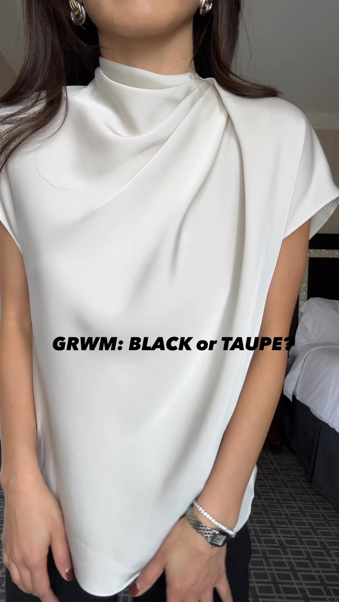 Black & white or an all light neutral palette for a panel? this blouse is also gorgeous with wide crop jeans.

Love that it looks like silk but is machine washable!

• Aritzia Satin Blouse XXS. Such a timeless blouse with elegant asymmetrical draping! Roomier fit with lightweight fabric that drapes and tucks in fluidly. 

Fab with a skirt too. It’s not sheer with a skin toned bra, but you can wear a neutral cami under for coverage at the side arm holes (linked a $10 nude tank in petite)

Wanting this blouse in the navy blue color next!

• Edited Pieces mini belt xxs (www.edited pieces.com)

Black pants:
• on sale! J. Crew Petite Wide-Leg pants in stretch pants xxs petite 

Stretchy, comfortable with side zip, slim fit. Waist is fitted on me with no gap but is comfortable with stretch. Note that these are long in petite and I need to wear high heels with them 

Taupe Pants:
• Aritzia Effortless Crepette pants 00 short older color from last year 

Their Shorter option (2” shorter than the Short i have on) works best for my height with lower heels but is rarely in stock. Also love the effortless cropped in regular length.

I can do either 00 or 0 waist for the effortless pants with my weight fluctuations. Waist runs a little small compared to American brands like ann Taylor . 

• Heaven Mayhem mini knot earrings 

• Demellier bag 

• old Uniqlo wool coat 

• Linked similar heels, I use anti-blister balm which really helps with any shoe that rubs! And esp if I’m going to be in high heels for hours 

Networking event, panel speaking outfit, Workwear outfits, corporate style, classic elegant fashion 


#LTKMostLoved #LTKWorkwear #LTKPetite