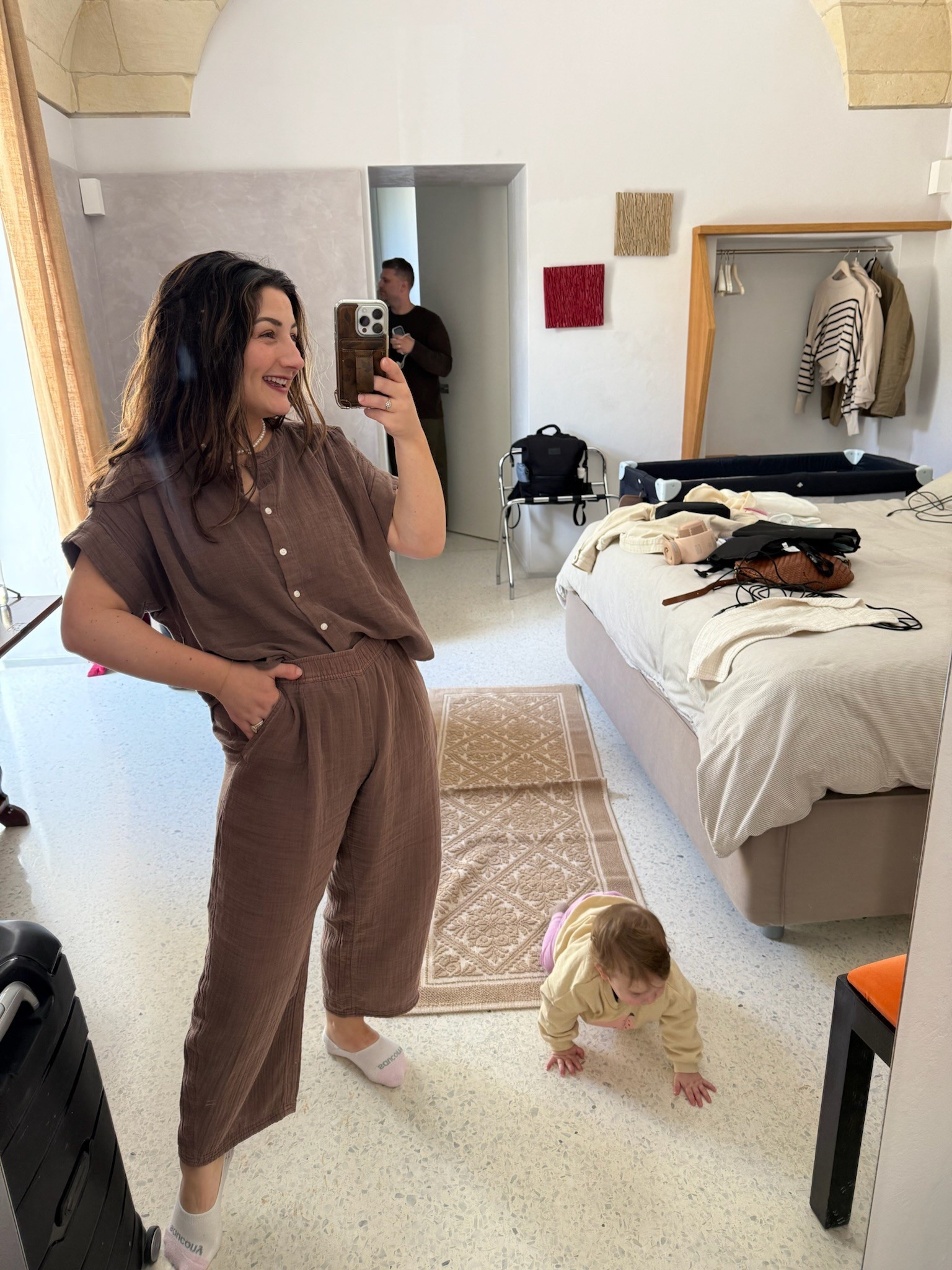 Petite friendly spring set! 

Top size small petite 
Bottoms size small petite 

Not pictured: cute, comfortable walking sneakers! 

Necklace code: Mimi15

5'0" 145lbs 

#LTKTravel #LTKPetite #LTKSeasonal