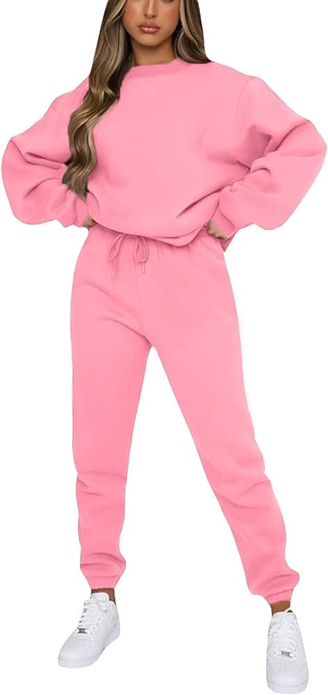Alunzoem Jogger Sets for Women 2 Piece Sweatsuit Outfits Long Sleeve Pullover Sweatshirt Pants Se... | Amazon (US)
