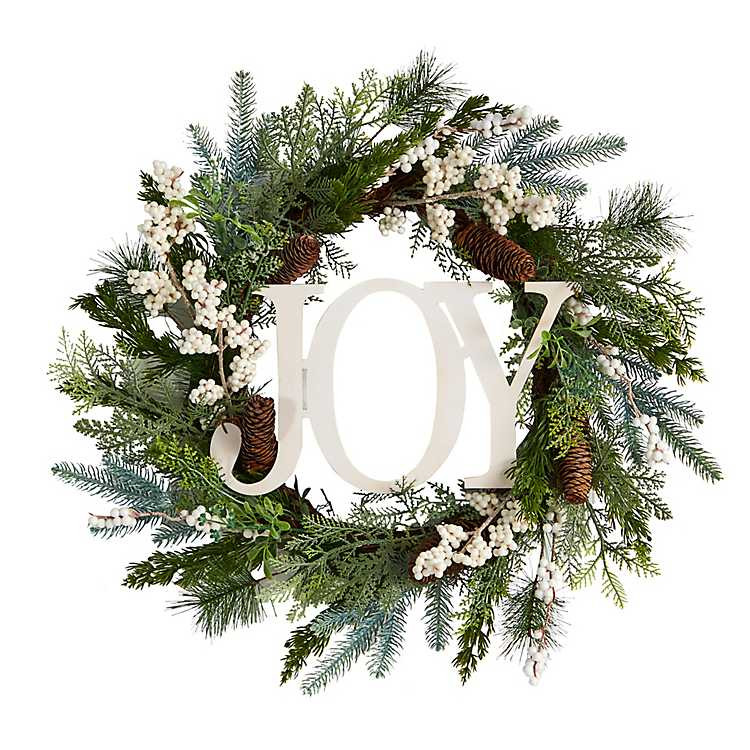 New! Evergreen Pineberry Joy Wreath | Kirkland's Home