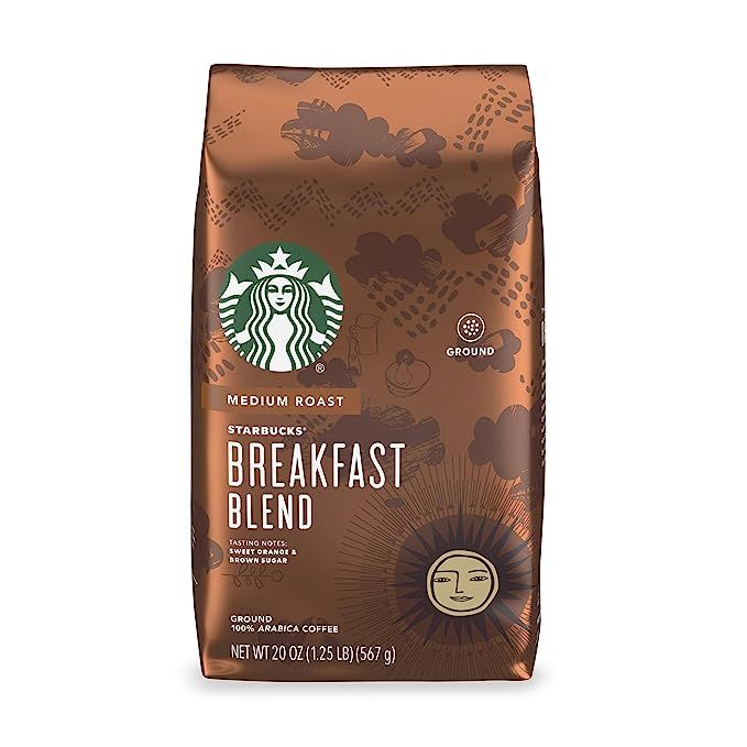 Starbucks Medium Roast Ground Coffee — Breakfast Blend — 100% Arabica — 1 bag (20 oz.) | Amazon (US)