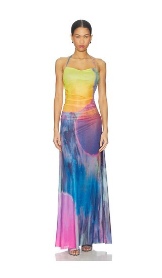 AFRM Lana Dress in Blue, Yellow. - size L | Revolve Clothing (Global)