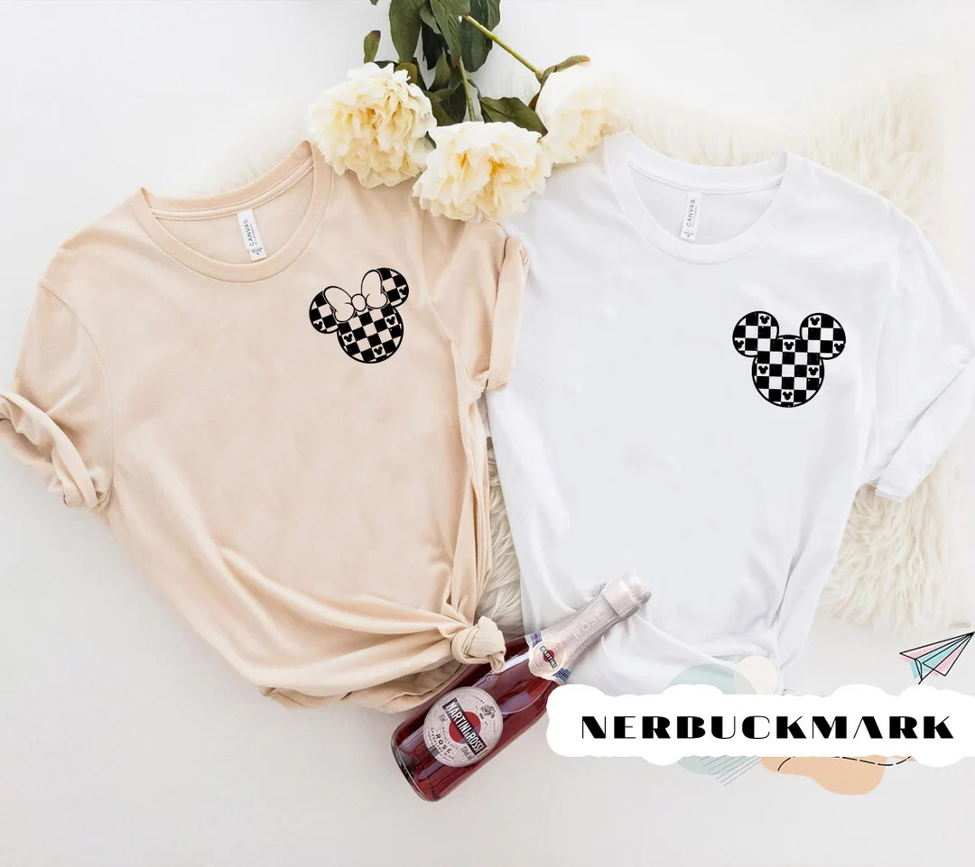 Disney Shirts, Mickey Checkered Shirt, Minnie Checkered Shirt, Minnie Mouse Tees. - Etsy | Etsy (US)