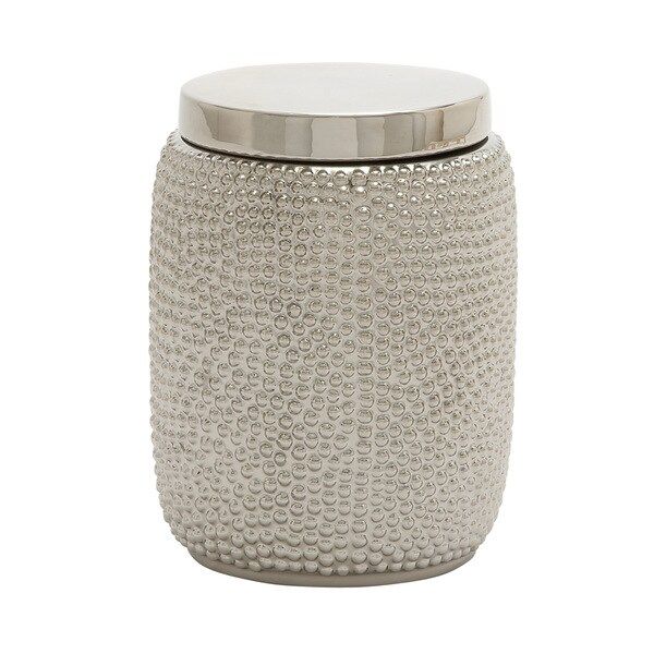 Lovely Ceramic Silver Jar | Bed Bath & Beyond