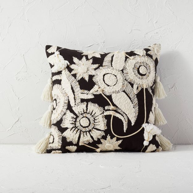Embroidered Floral Square Throw Pillow - Opalhouse™ designed with Jungalow™ | Target