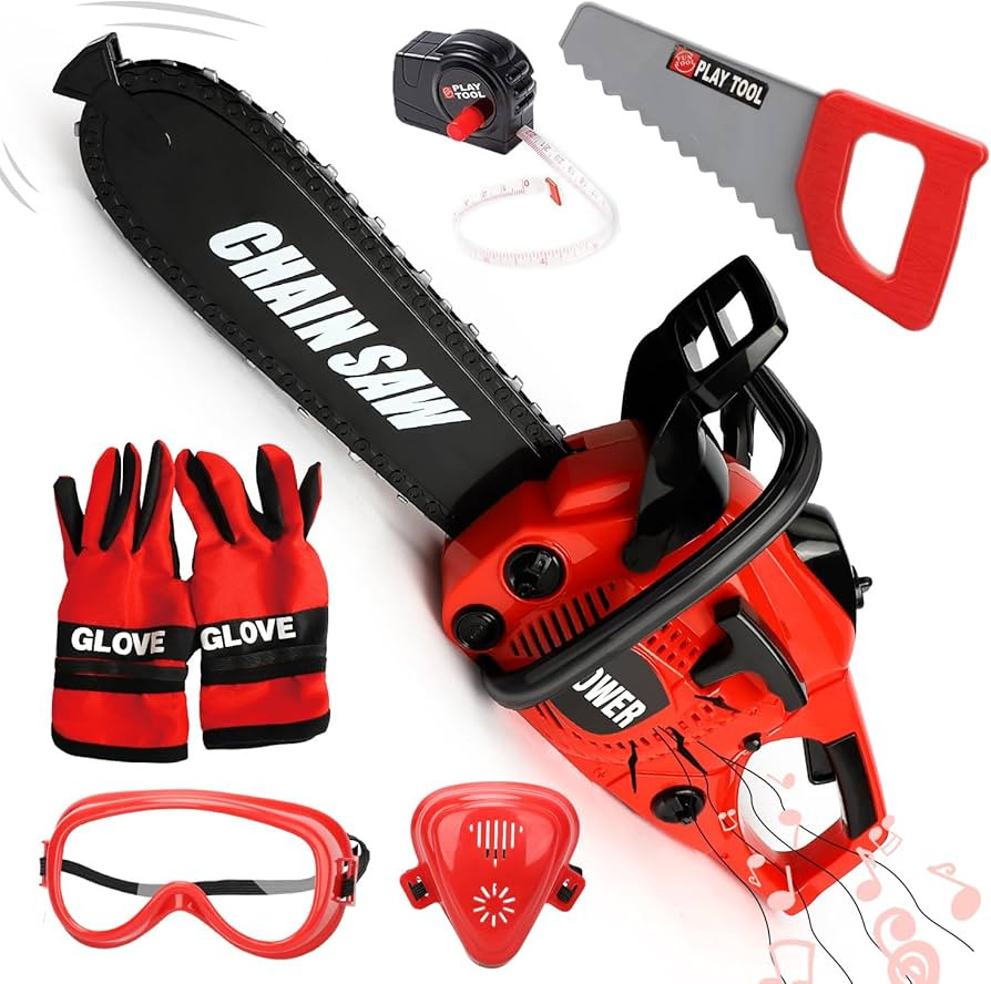 TOY Life Toy Chainsaw Kids Tool Set with Gloves Toddler Pretend Play Construction Worker Tool Fak... | Amazon (US)