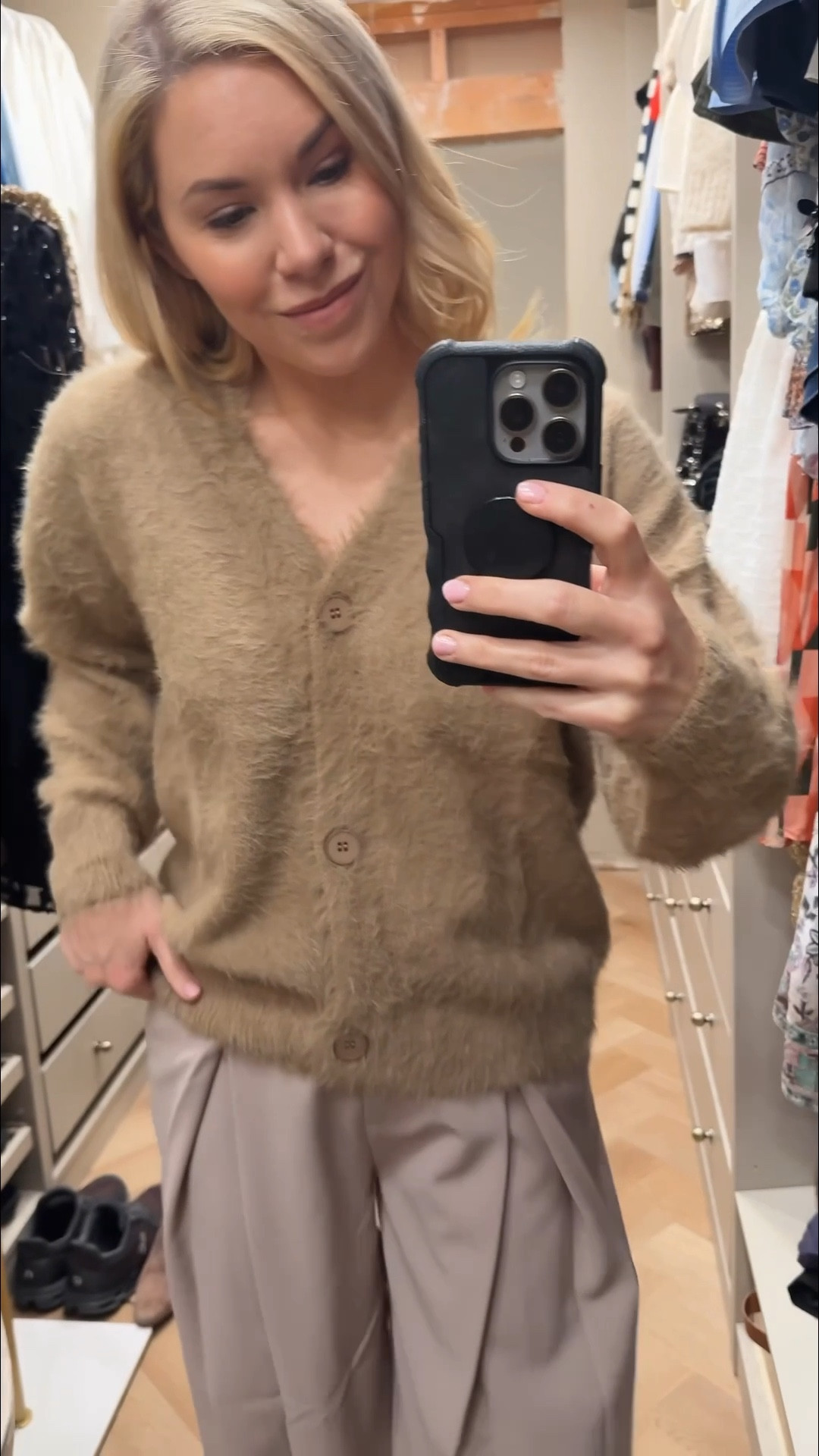 Sharing a high/low look 
Amazon 
Pleated pants 

#LTKSeasonal #LTKFindsUnder50 #LTKHoliday