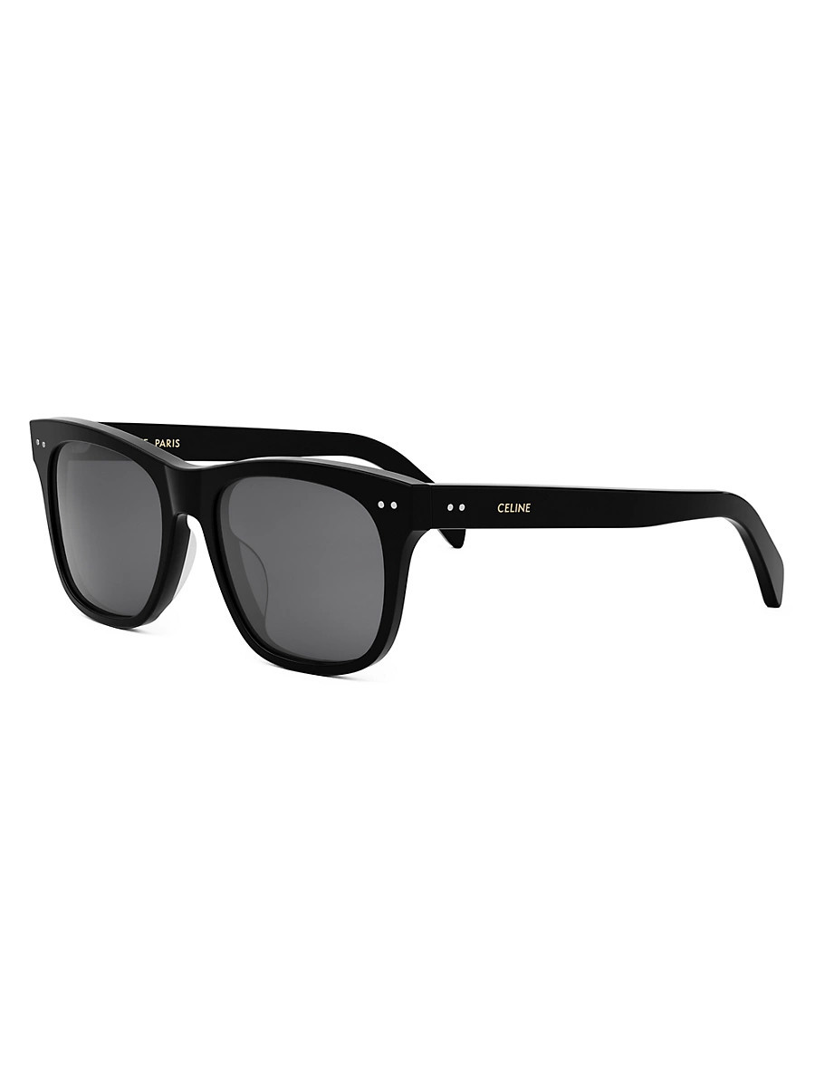 Men's Thin 54mm Square Sunglasses - Black Smoke | Saks Fifth Avenue