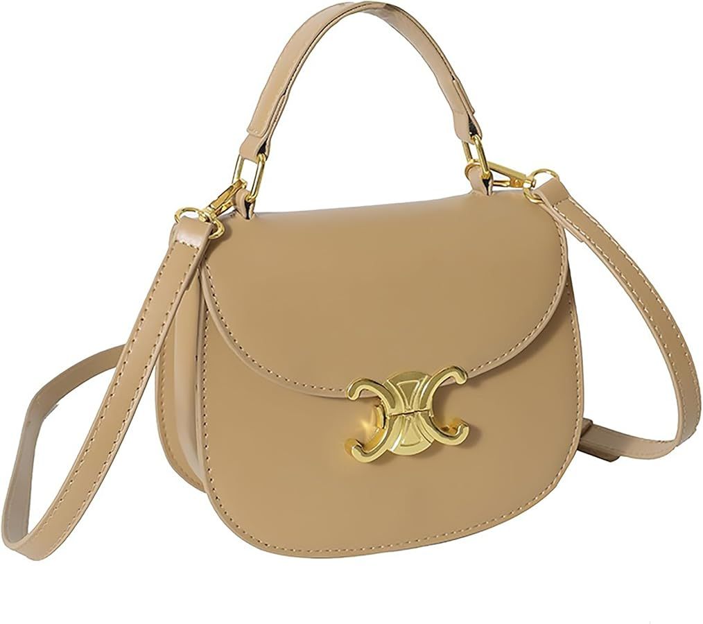 Amazon.com: Women's Leather Shoulder Bag Trendy Designer Triumphal arch Crossbody Bag Small Tote ... | Amazon (US)