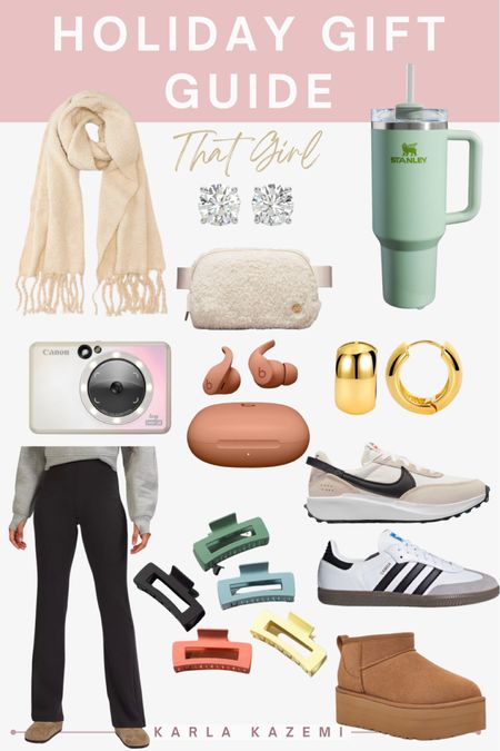 That girl holiday gift guide🙌❤️

Cute and trendy items perfect for the holidays! 

Great stocking stuffers and gifts that anyone would love! 

🎀 chunky warm scarf
🎀 instant camera
🎀 Lulu Lemon ribbed flare leggings 
🎀 diamond stud earrings
🎀 Sherpa Lulu Lemom bag
🎀 noise cancelling wireless headphones 
🎀 claw clips
🎀 Stanley tumbler
🎀 gold chunky hoop earrings
🎀 Nike waffle runners
🎀 OG Adidas Sambas 
🎀 Ultra mini platform UGGs





Gifts for her, gifts for teens, trendy girl gifts, that girl gift guide, gifts for aunts, gifts for aunties, gifts for friends, chic gifts, trendy gifts, teen girl gift guide.

#LTKfindsunder100 #LTKHoliday #LTKGiftGuide