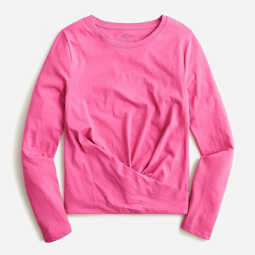 Broken-in jersey twist-front long-sleeve T-shirt | J.Crew US