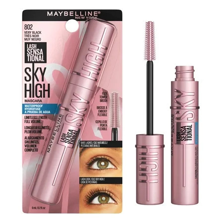 Maybelline Lash Sensational Sky High Waterproof Mascara Makeup Very Black 0.2 fl oz | Walmart (US)