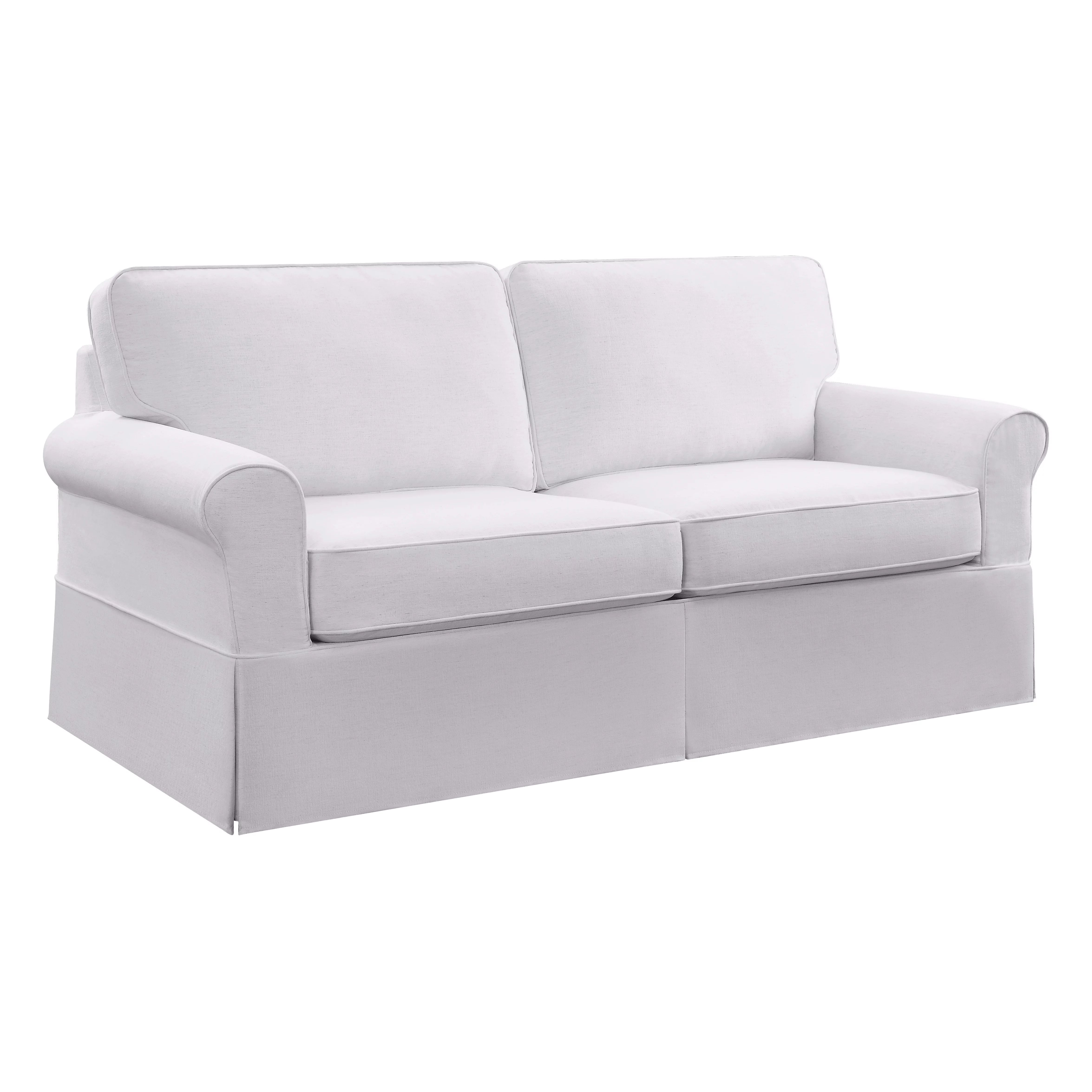 OSP Home Furnishings Ashton Slip Cover Sofa inÂ&nbsp;Ivory Fabric | Walmart (US)
