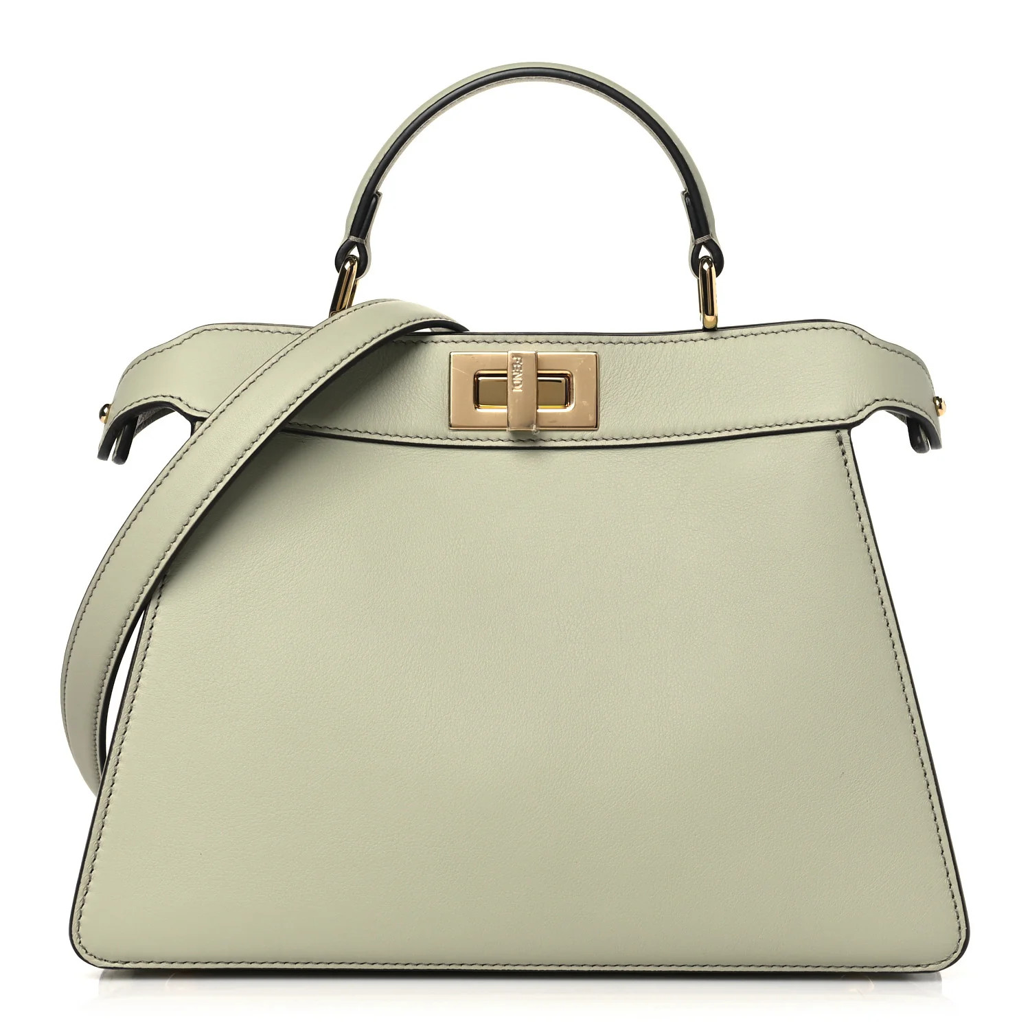 Vitello Seta Shiny Nappa Small Peekaboo I SEE U Satchel Green Tea | FASHIONPHILE (US)