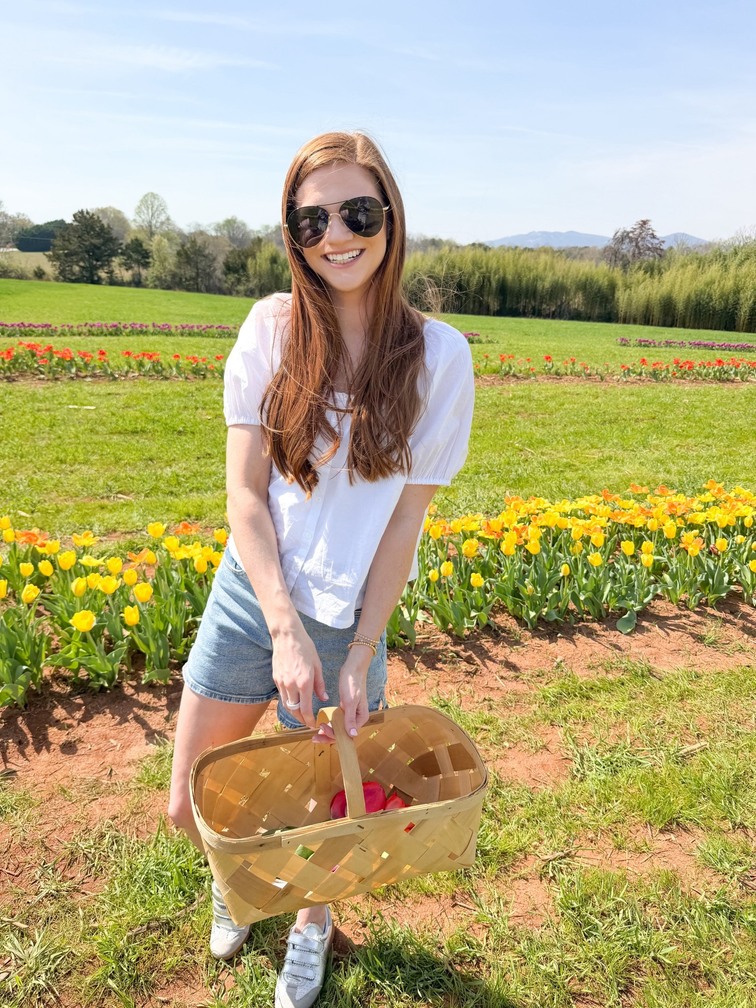Causal spring outfit for the tulip farm! Saturday mom outfits. Toddler mom outfits. Causal spring and summer outfits from target and old navy. Old navy linen top. Target mom shorts  

#LTKootd #LTKmomlife