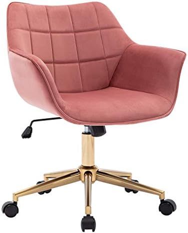 Duhome Modern Home Office Chair Velvet Desk Chair with Gold Metal Base with Mid Back Cute Ergonom... | Amazon (US)