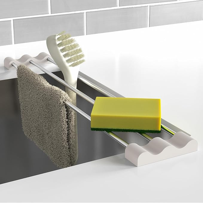 Tomorotec Adjustable Over-The-Sink Kitchen Rack for Dishcloths, Sponges, Bottles and Brushes - He... | Amazon (US)