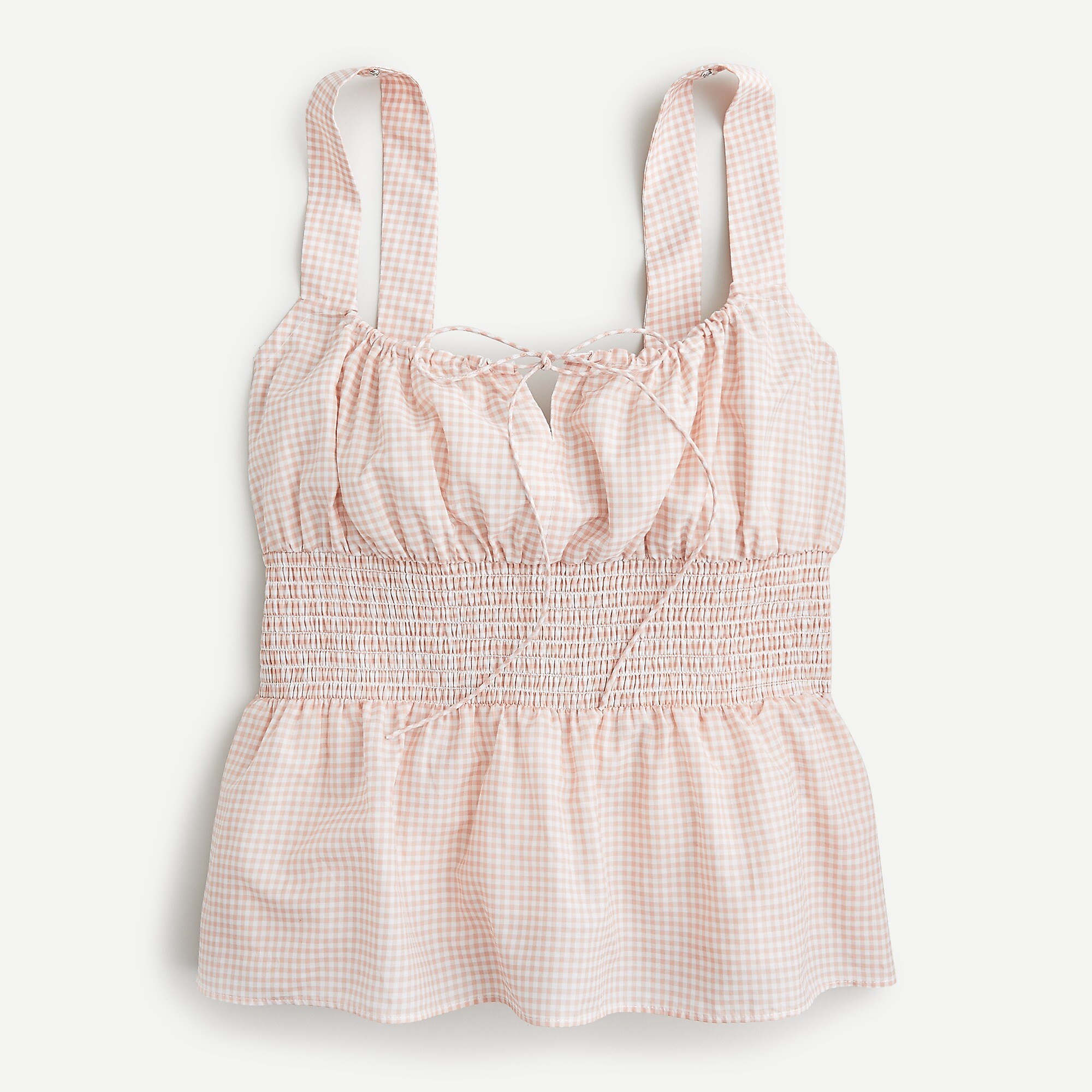 Smocked-waist tank in gingham | J. Crew US