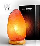Large Hand Carved Himalayan Salt Lamp - Natural Pink Salt Lamp with Wooden Base - Best Mothers Day G | Amazon (US)