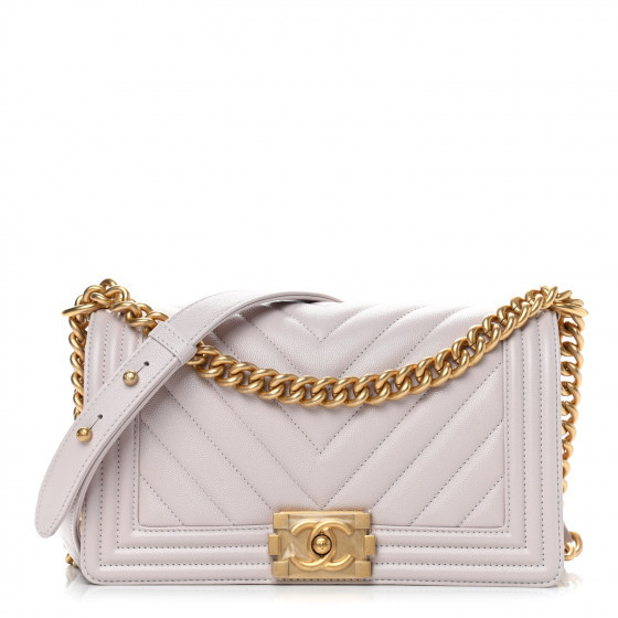 CHANEL

Caviar Chevron Quilted Medium Boy Flap Light Purple | Fashionphile