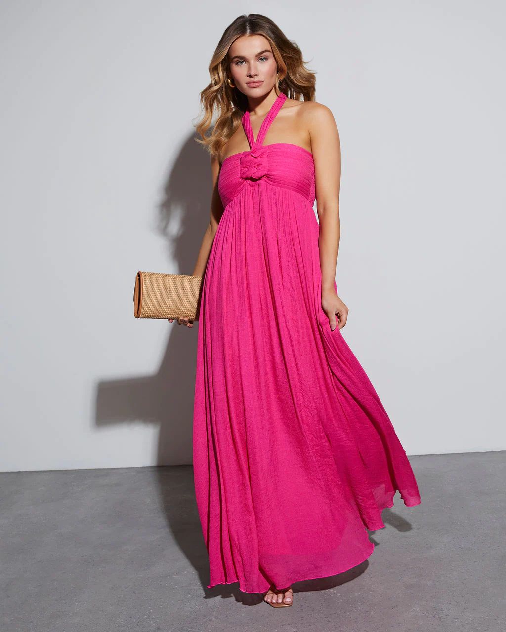 Draya Halter Neck Empire Maxi Dress | VICI Collection