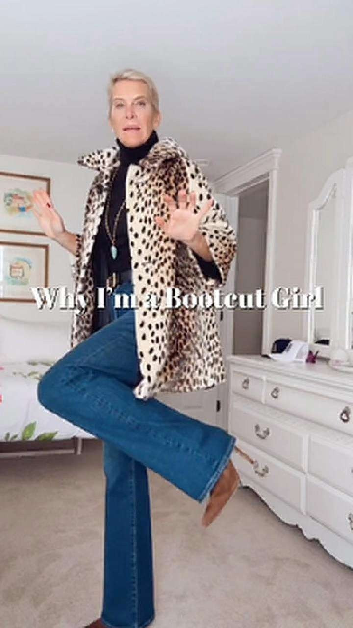 If you love a bootcut but aren’t ready for a full wide-leg, these jeans are it. Slim through the leg, slight boot at the bottom, and insanely flattering. Add a simple turtleneck, a statement necklace, and a leopard jacket to jazz it up — easy OOTD done. 

 #LTKdayinmylife #LTKgrwm #LTKootd