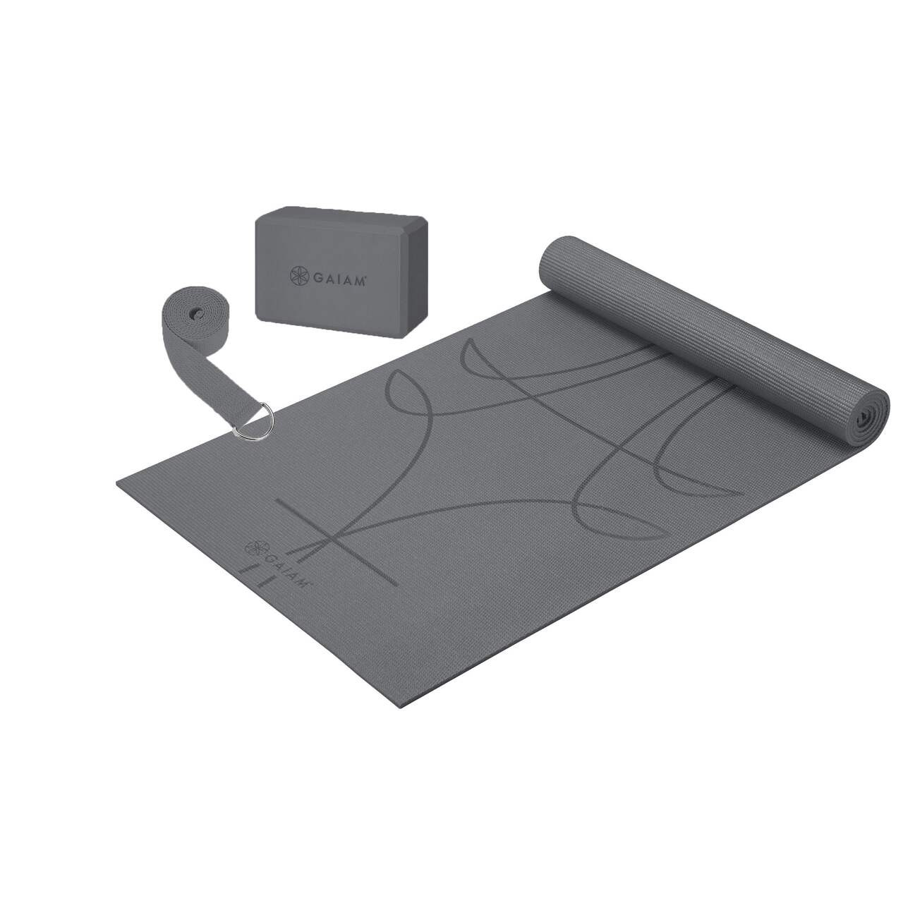 Gaiam Beginner Yoga Set, Charcoal | Canadian Tire
