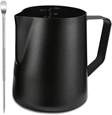 Espresso Milk Frothing Pitcher, Black Espresso Steaming Pitcher Coffee Milk Frothing Cup Coffee Stea | Amazon (US)