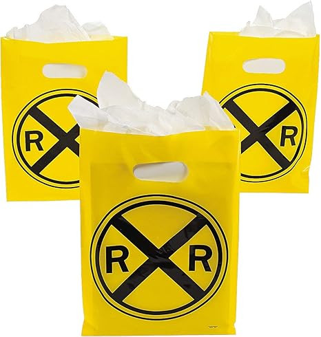 Fun Express Premium Railroad Plastic Goody Bags – Durable High-Quality Party Favor Bags for Kid... | Amazon (US)