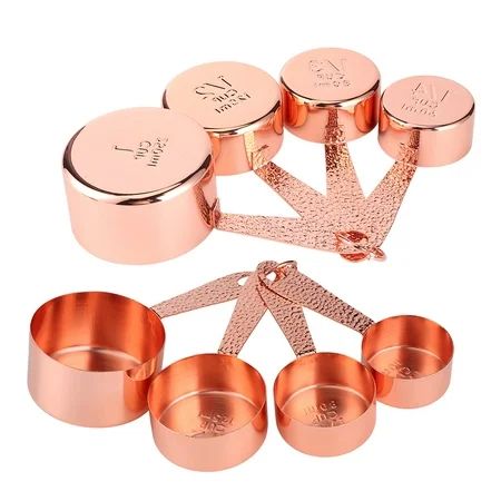 Mgaxyff 4PCS Rose Gold Stainless Steel Measuring Cups Coffee Spoon with Scale Baking Cooking Kitchen | Walmart (US)