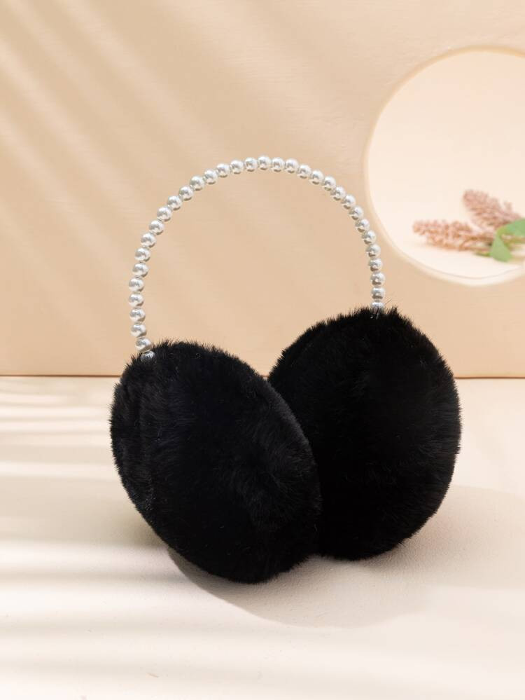 Faux Pearl Decor Fuzzy Earmuffs | SHEIN