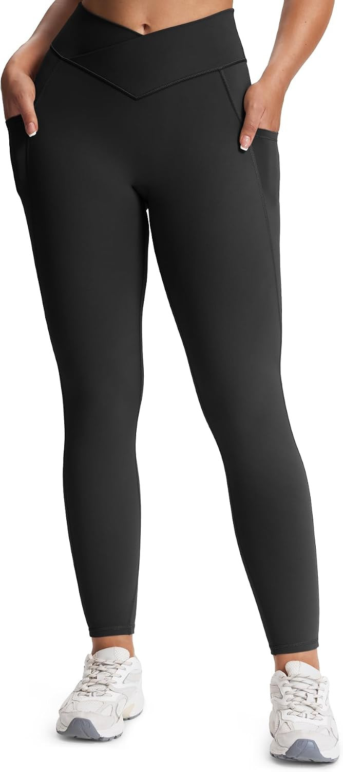 Aoxjox Trinity Cross-Waist Pockets Leggings 26" | Amazon (US)