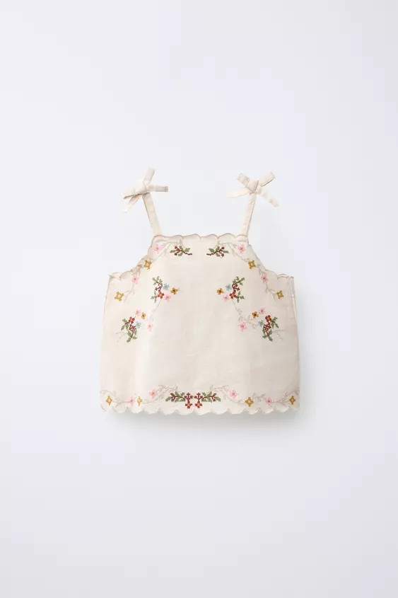 EMBROIDERED TOP | Zara Canada