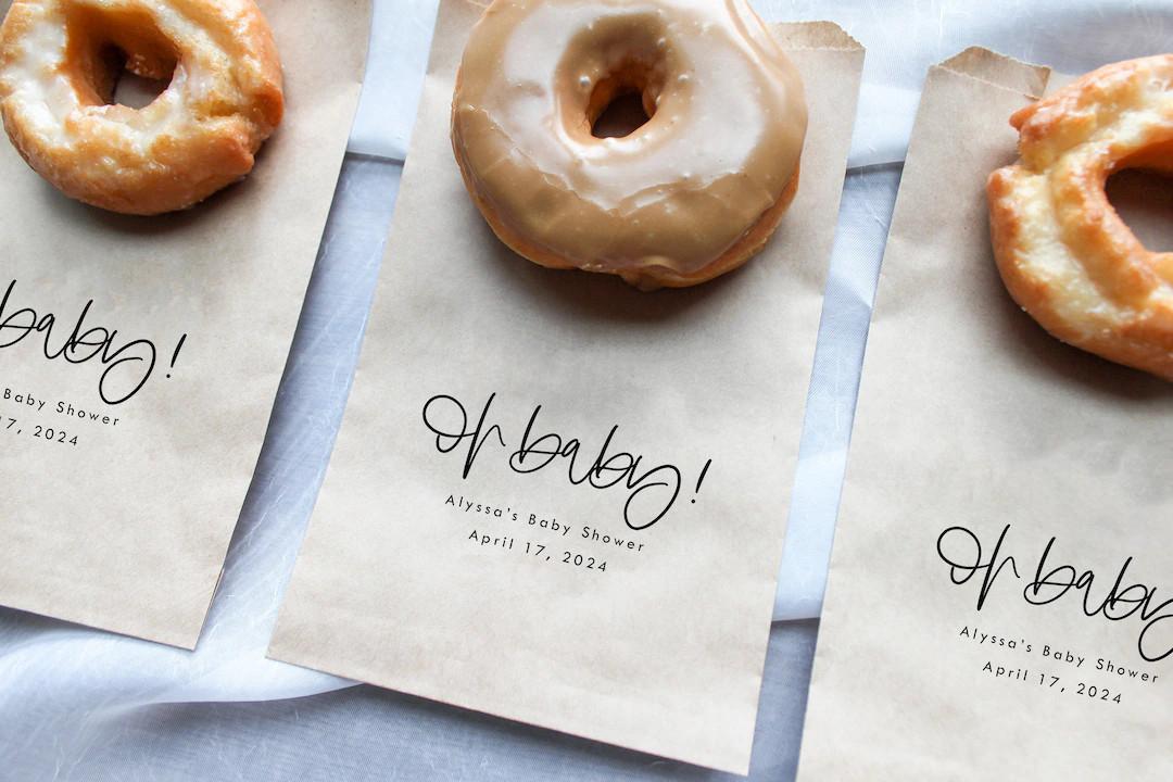 Oh Baby Favor Bag Baby Shower Favor Treat Bag, Popcorn Favor Bag, Cookie Bag, Donut Bag - Etsy | Etsy (US)