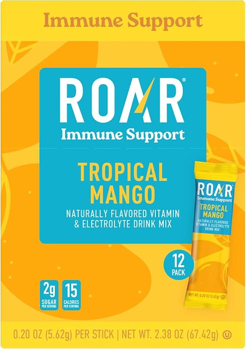 ROAR Immune Support Powder - Hydration Packets with Zinc and Elderberry - Electrolytes Powder - N... | Amazon (US)