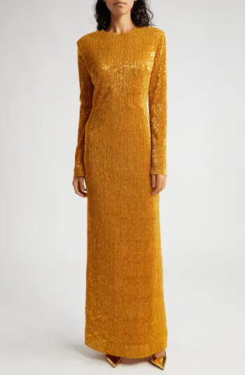Stine Goya Carson Sequin Long Sleeve Gown | Nordstrom | Nordstrom