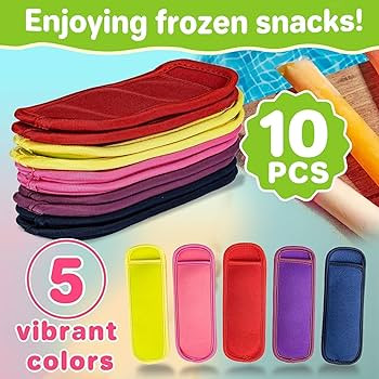Reusable Ice Popsicle Holders - MAQIHAN 10 Pcs Ice Pop Bags Neoprene Ice Pop Sleeves for Frozen T... | Amazon (US)