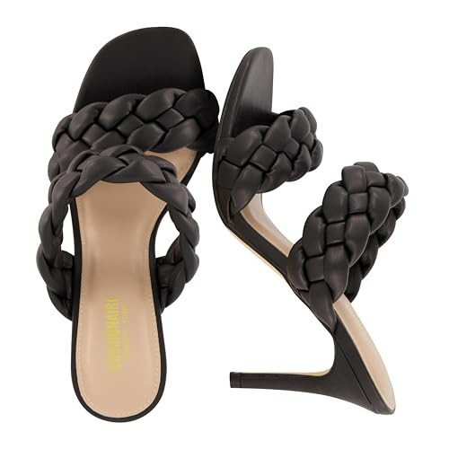 CUSHIONAIRE Women's Suzy braided dress sandal +Memory Foam, Wide Widths Available, Black 8.5 | Amazon (US)