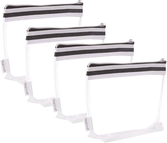 Augbunny Multi-Purpose Waterproof Clear Vinyl Zippered Toiletry Cosmetics Makeup Pouch with Frenc... | Amazon (US)