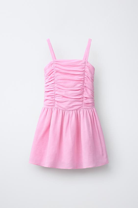 DRAPED LINEN DRESS | Zara US