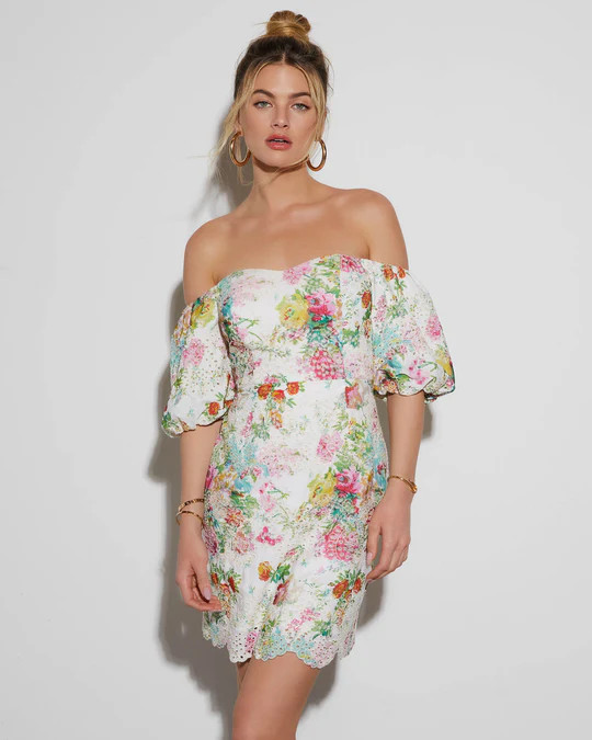 Ariana Off The Shoulder Floral Mini Dress | VICI