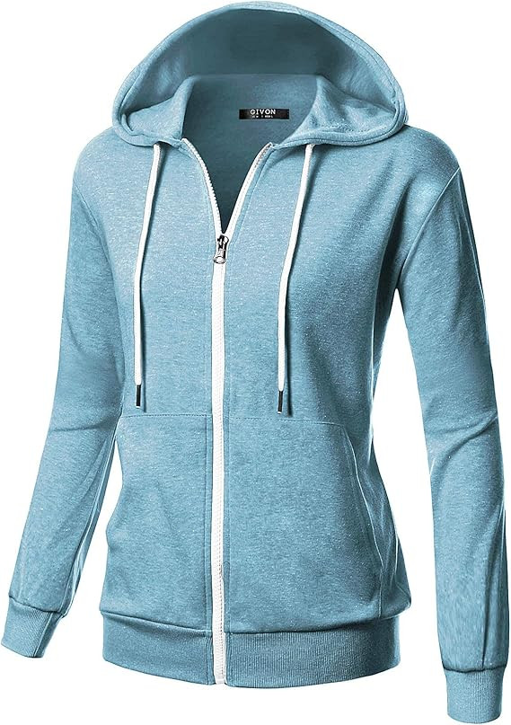 GIVON Womens Comfortable Long Sleeve Lightweight Zip-up Hoodie with Kanga Pocket(XS~4XL) | Amazon (US)