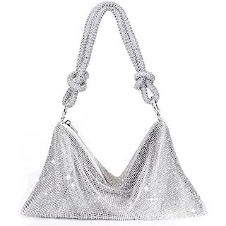 Rhinestone Hobo Bag for Women Chic Evening Handbag Shiny Purse for Travel Vacation 2022 | Amazon (US)