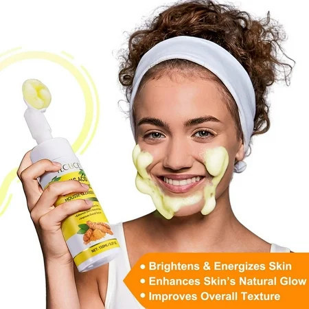 Yecuce Turmeric Kojic Acid Facial Cleanser Washes Acne Cleanser Cleansing of Facial Skin Mousse Face Wash for All Skin 5.07oz | Walmart (US)