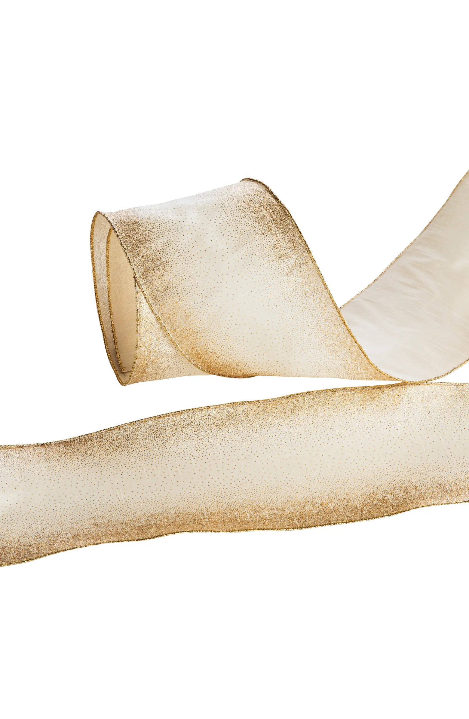 Balsam Hill Ivory Ombre Gold Glitter Ribbon | Nordstrom | Nordstrom